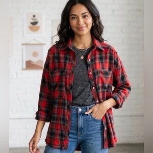 Vici Plaid Button Down Shirt